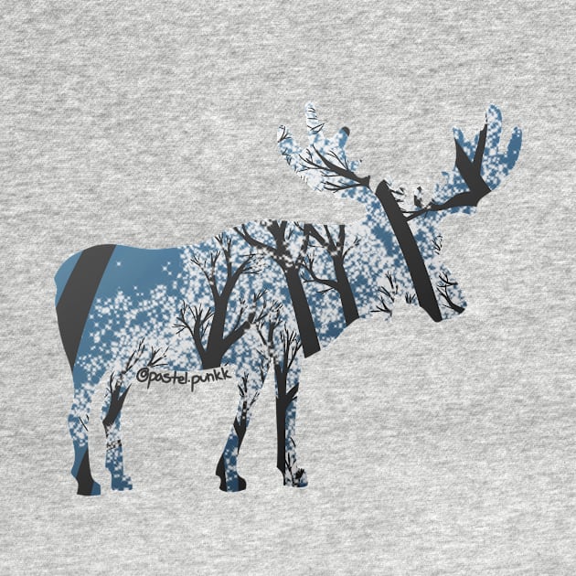 Moose White Forest by Pastel.Punkk